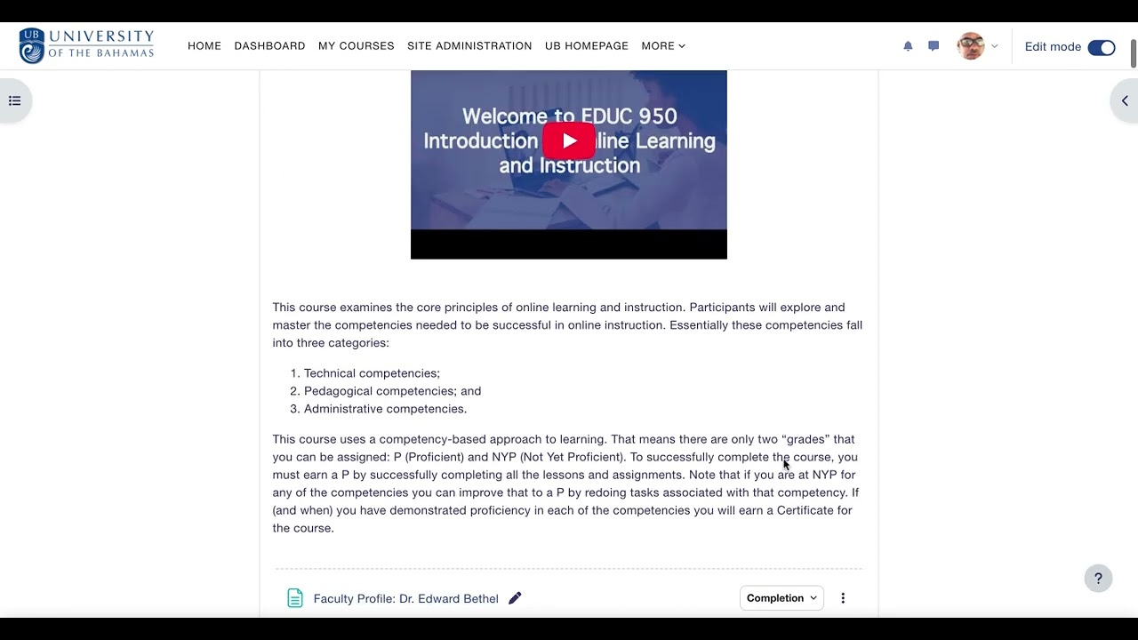 Subsections in Moodle 4.5