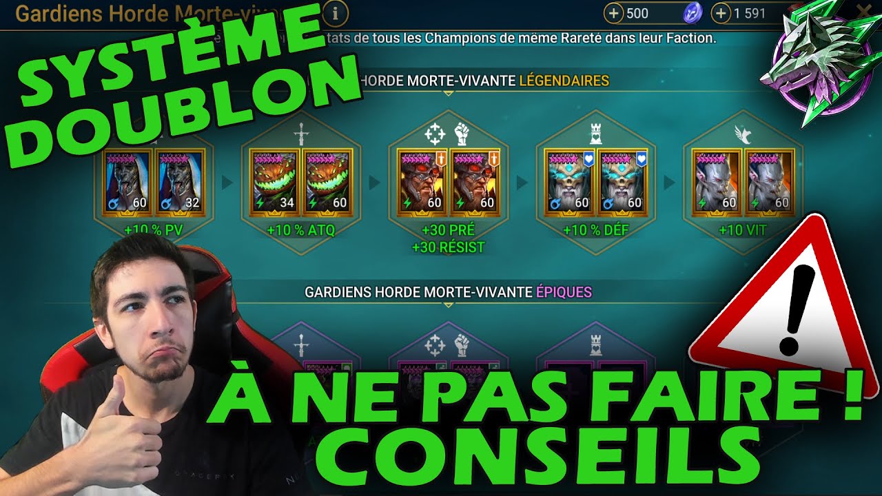 &Agrave; NE PAS FAIRE ! CONSEILS SYSTEME DE DOUBLON [Raid Shadow Legends FR]
