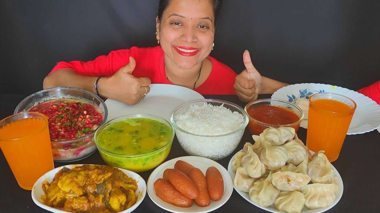 Eating Dal Chawal 😋Veg Momos ||Dahi Wada || Gulab Jamun 😋 #asmr #mukbang #food #foodie #eating
