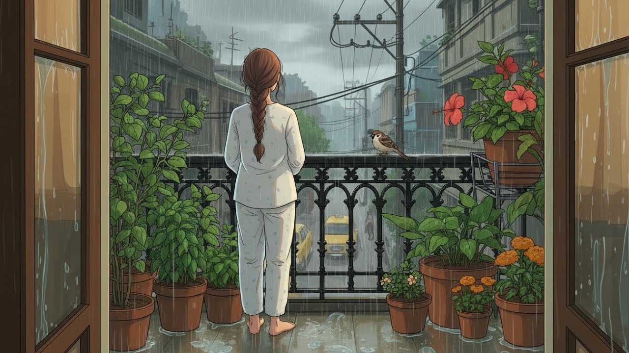Rainy Evening in Kolkata | A Healing Ghibli Style Short Film 🌧️