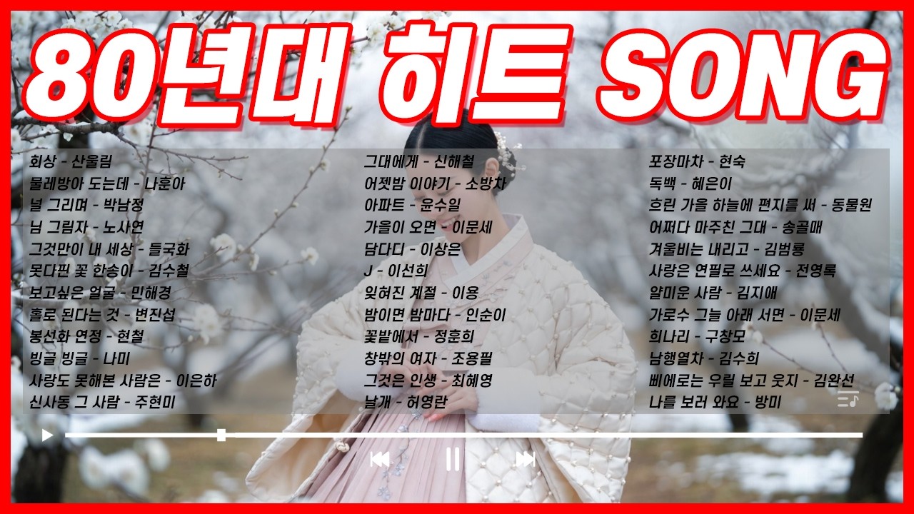 80년대 히트곡 메들리 🎵 추억의 명곡 36곡 연속듣기 - 향수 가득한 레전드 노래 #80년대 #명곡 #히트송 #kpop #playlist #cafemusic