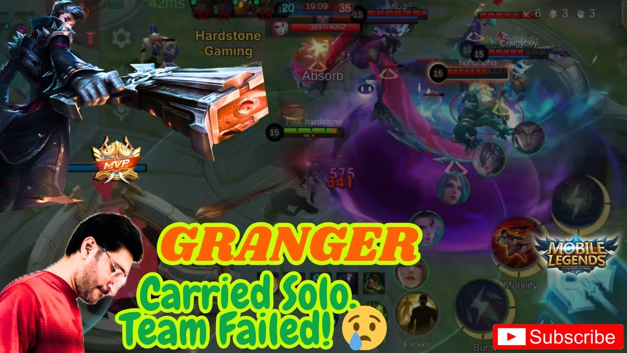 Granger MVP Performance But NO Victory! 💔🔫 | MLBB Pro Gameplay | Mobile Legends #hardstonegaming