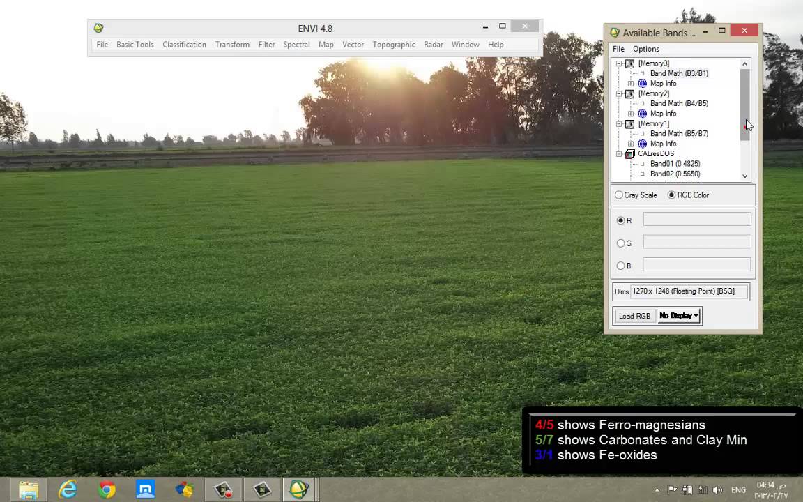Remote sensing for all - ENVI - Band Math (Band ratios)