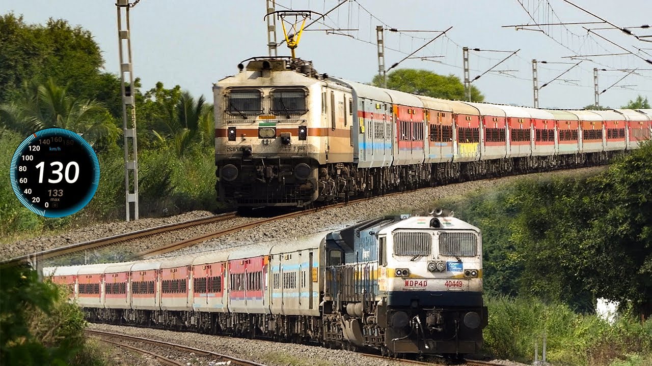 Electric vs Diesel Rivalry : 130KMPH Speeding Trains of Indian Railways in Pune-Solapur-Wadi Route.!