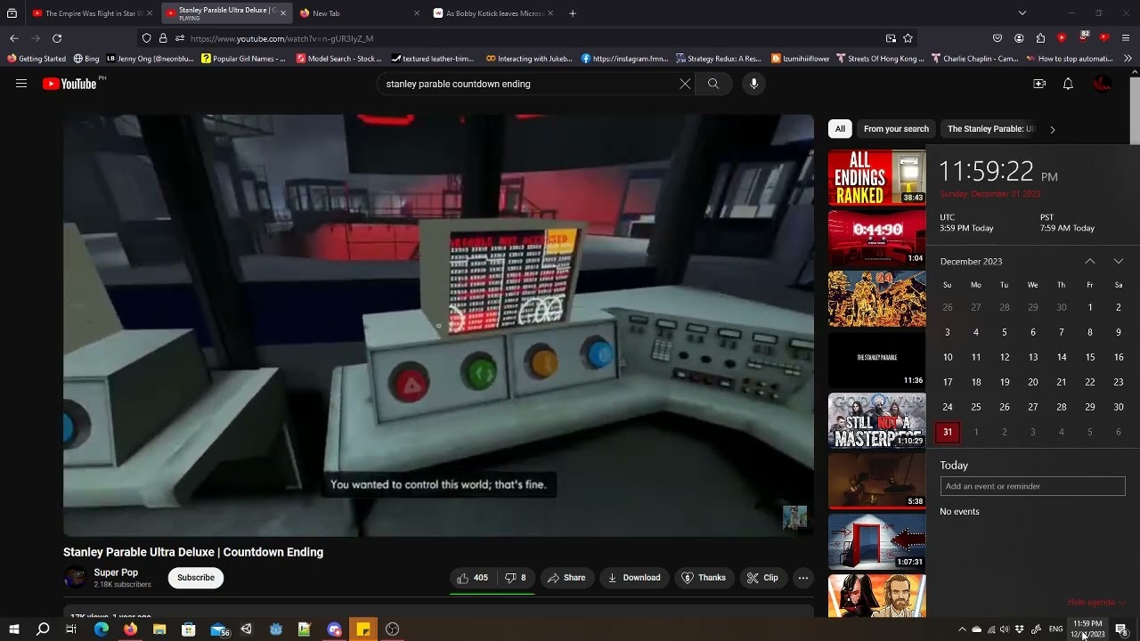 Stanley Parable: Countdown Ending to the New Year (Perfectly Timed)