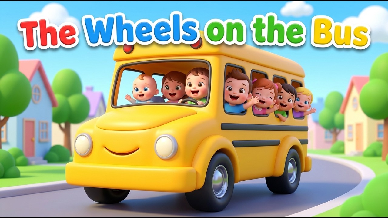 Wheels on the Bus Go Round and Round | Nursery Rhymes for Kids | Happy Baby Rhymes