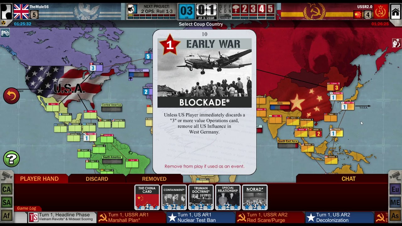 Twilight Struggle (Сумеречная Борьба) с комментариями по ходу #2: когда думал, что проиграл 5-й ход