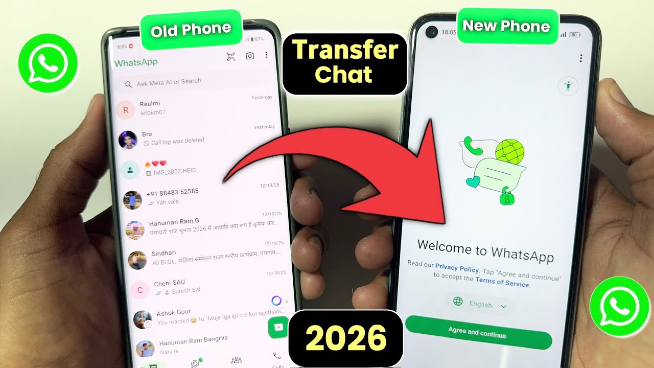 How to Transfer WhatsApp chats from old phone to new phone | WhatsApp Data Transfer old to new phone