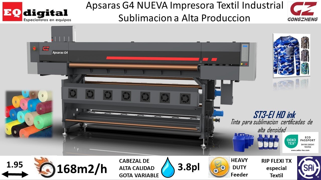 Gongzheng Apsaras G4 Impresora sublimacion textil industrial