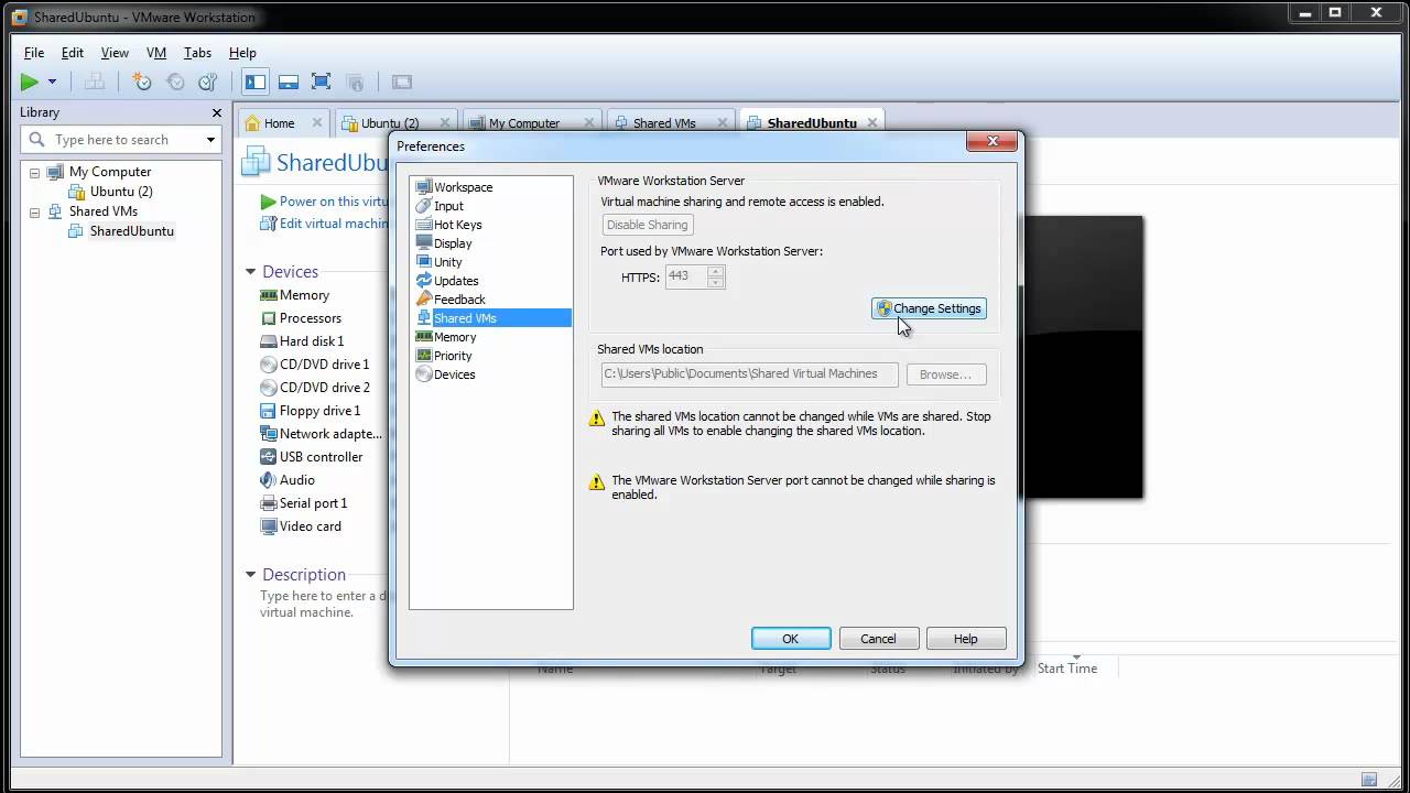 Running VMware Workstation 8 as a server with shared virtual machines KB2005585