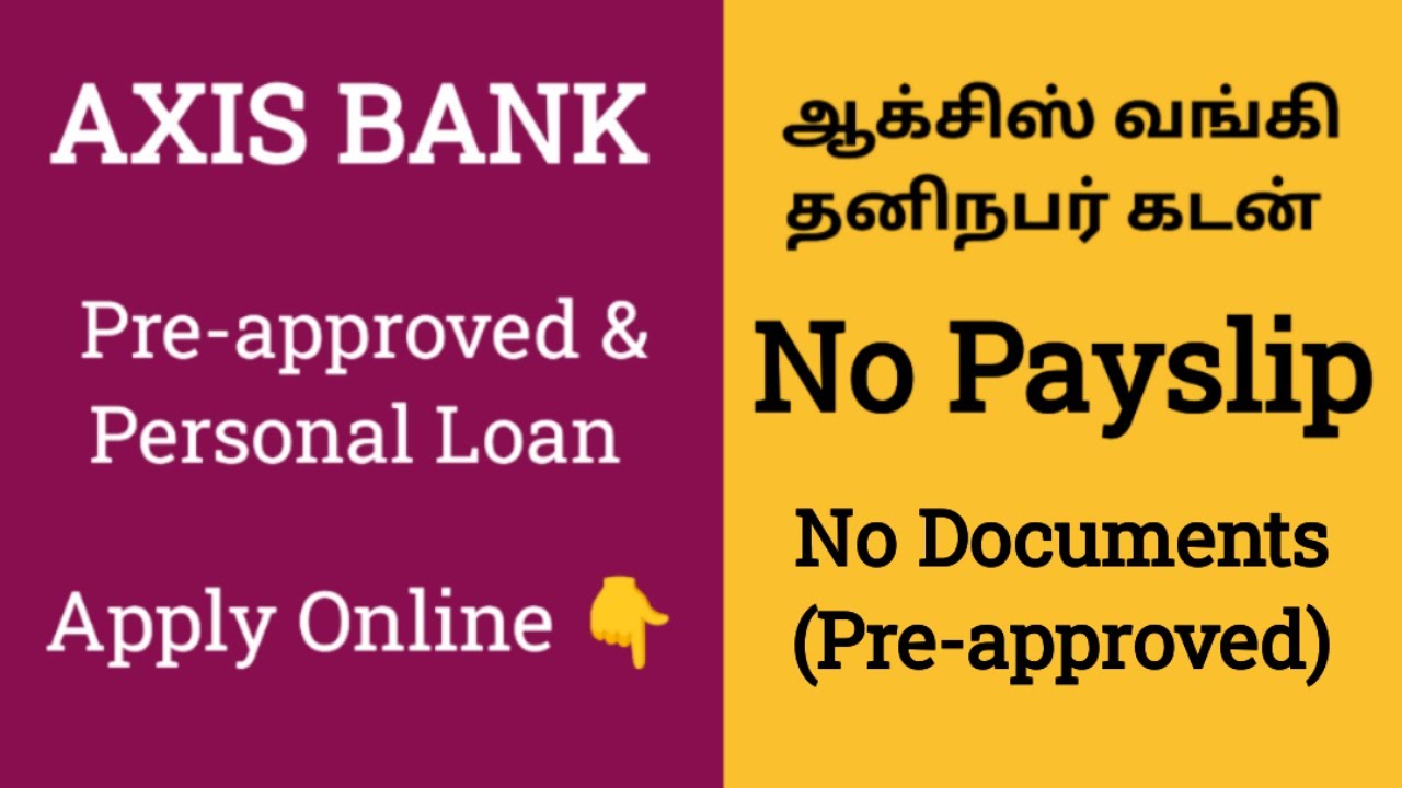 AXIS Bank Personal Loan Tamil | Pre-approved Available | No Payslip No Documents