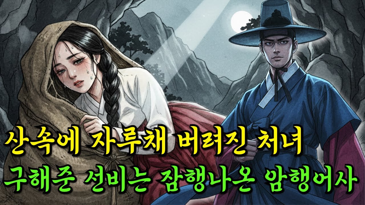 산속에 버려진 죽어가는 처녀, 자루채 버려져 죽어가던 그 순간 나타난 선비, 그의 정체는 잠행나온 암행어사.