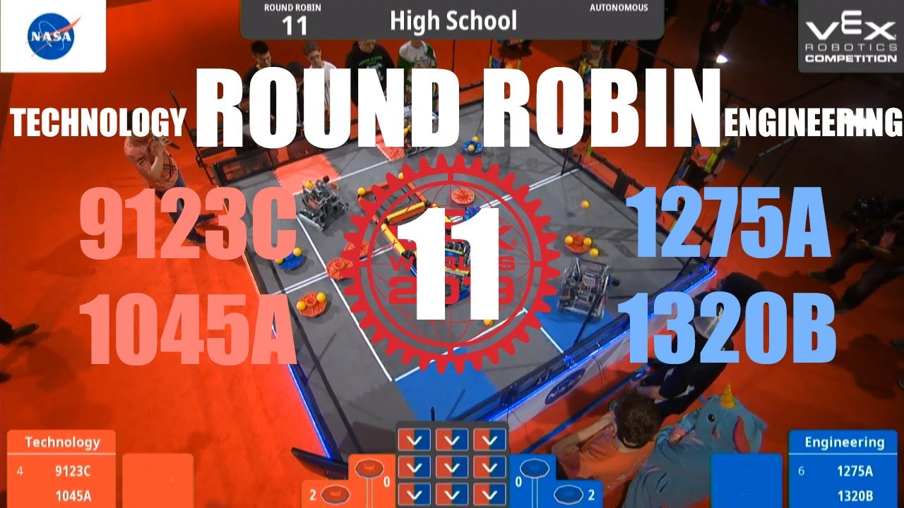 2019 VEX Robotics World Championships | Round Robin Match 11 | 9123C 1045A vs 1275A 1320B