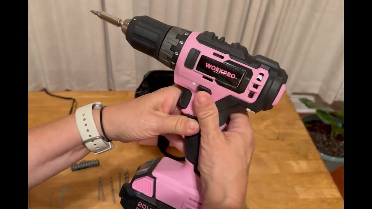 Набор аккумуляторной дрели-шуруповерта WORKPRO 20 В, быстрозажимной патрон 3/8 дюйма, ионный акку...