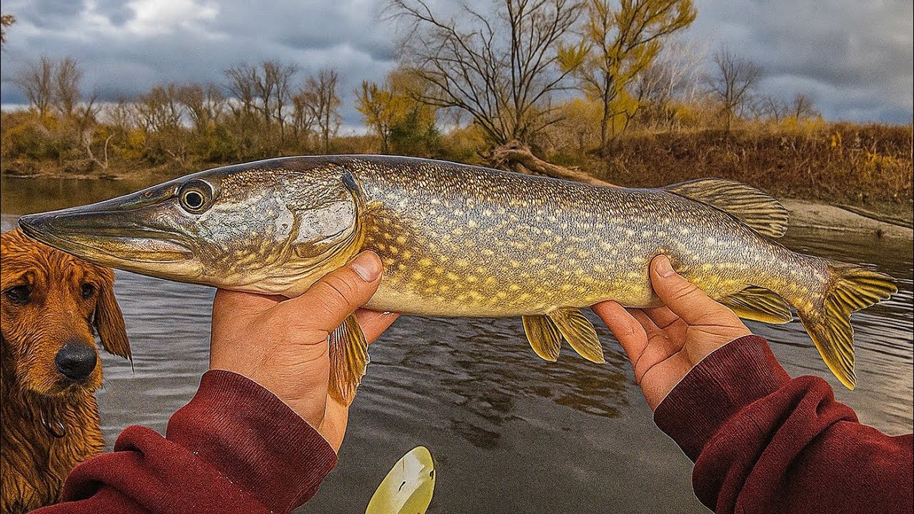 Эта небольшая река в Миннесоте ПОЛНА голодной щуки! (сбился со счёта)
