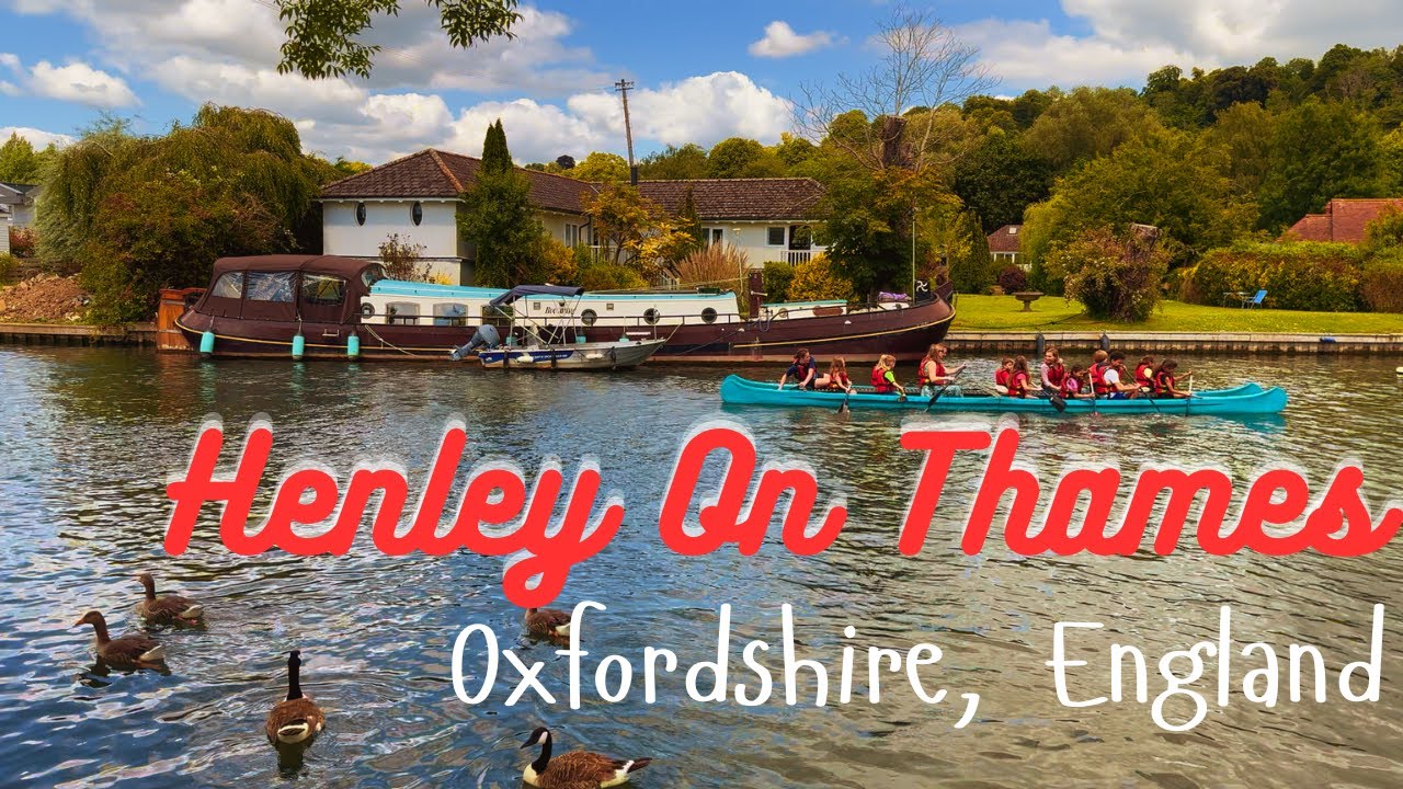 Henley On Thames Town, Oxfordshire, England, UK - Walking Tour - 4K video 60fps 40 minutes Walk