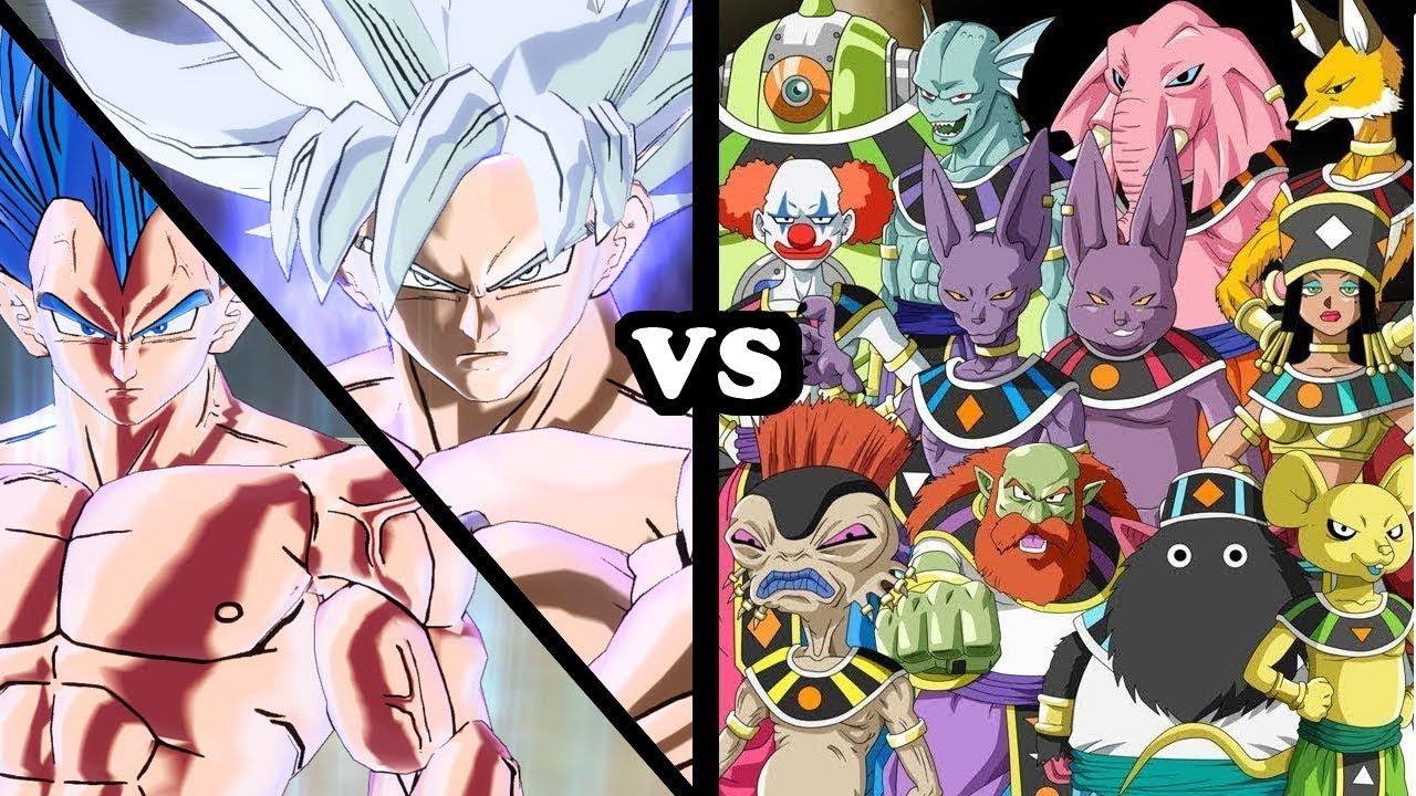 GOKU (ULTRA INSTINCT) & VEGETA (SSGSS EVOLUTION) VS ALL 12 GODS OF DESTRUCTION! DB XV2 Mods