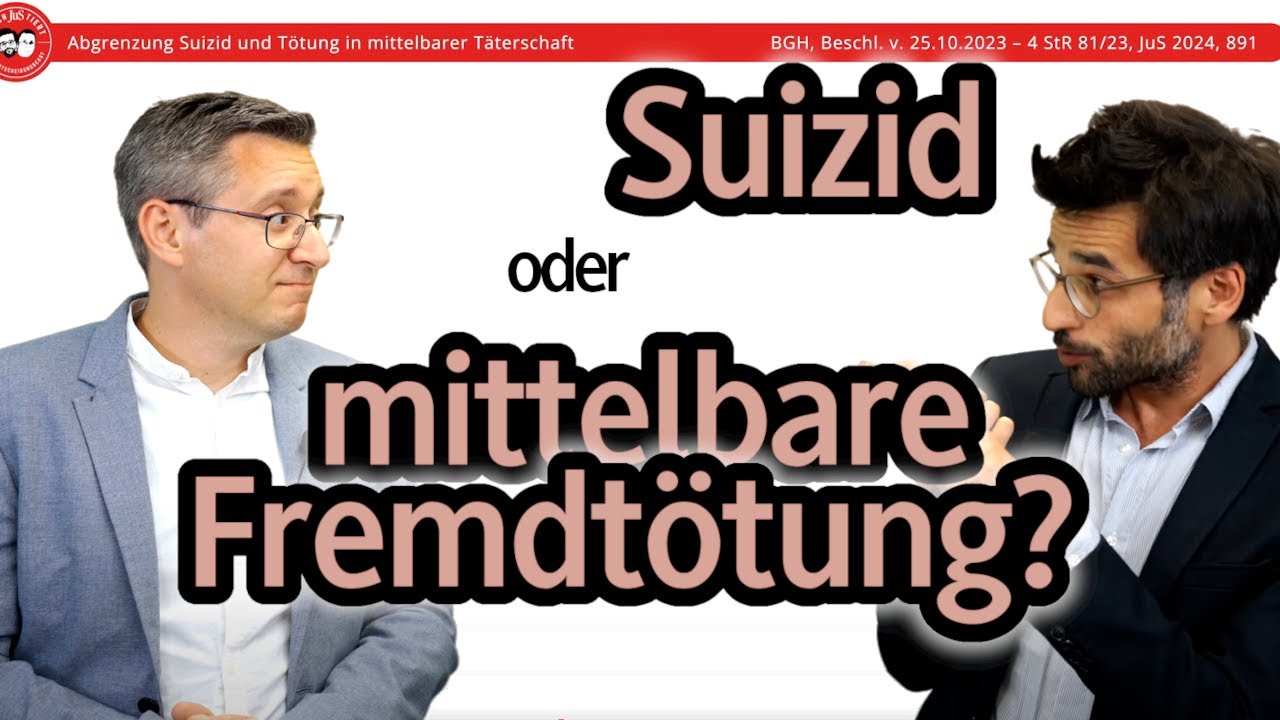 Abgrenzung von Suizid und T&ouml;tung in mittelbarer T&auml;terschaft