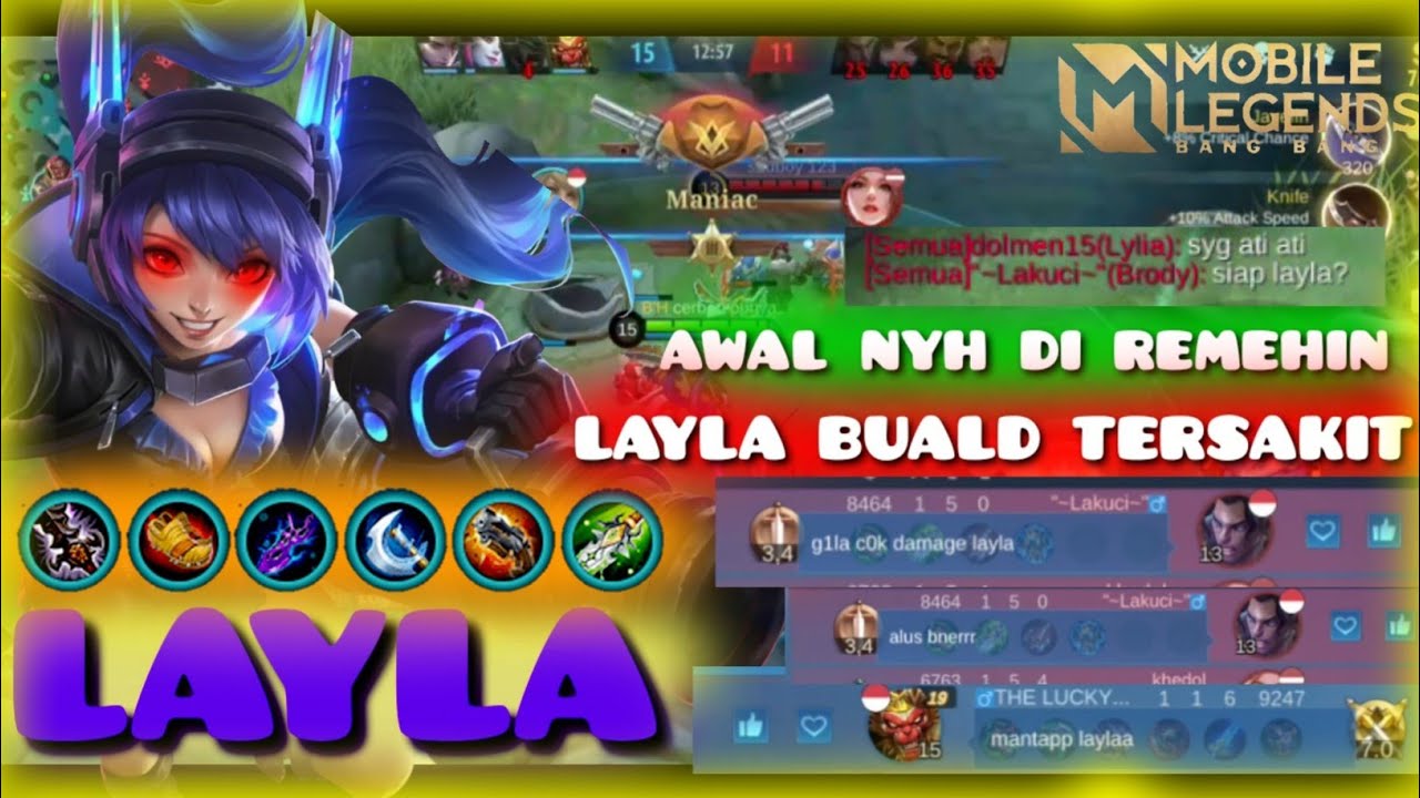 LAYLA GG! ITEM BUILD LAYLA TERSAKIT 2021 - BUILD TERSAKIT LAYLA TOP GLOBAL MOBILE LEGENDS