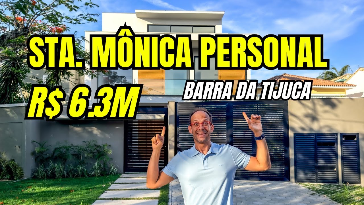 CASA DE LUXO NO SANTA MÔNICA PERSONAL | BARRA DA TIJUCA | TRIPLEX CONTEMPORÂNEA | R$ 6.3M |