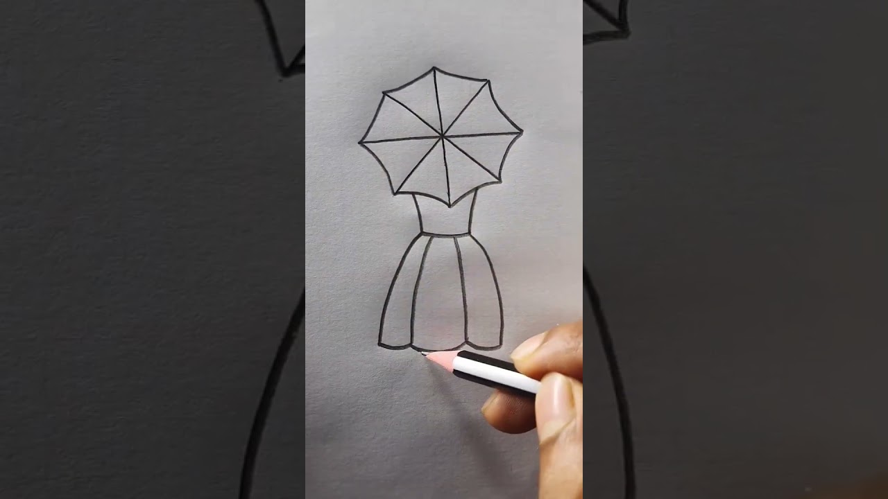 Girl with Umbrella #Drawing #pencil #art #draw #reels