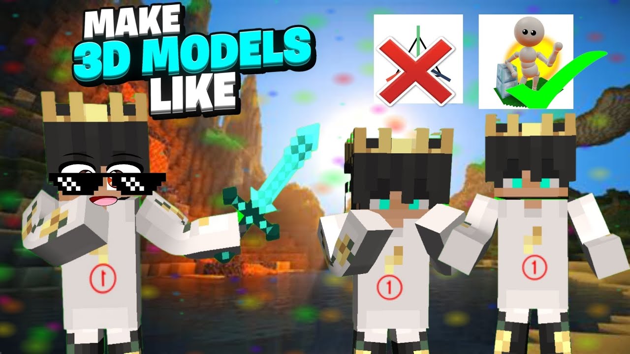 🥰MINECRAFT CHARACTER MODLING ❌WITHOUT USING PRISMA 3D 