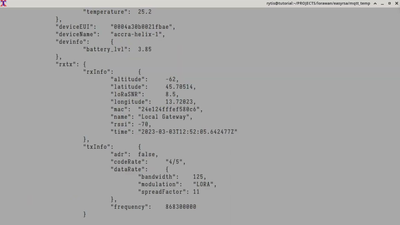 UG67 up and running #6: MQTT message test
