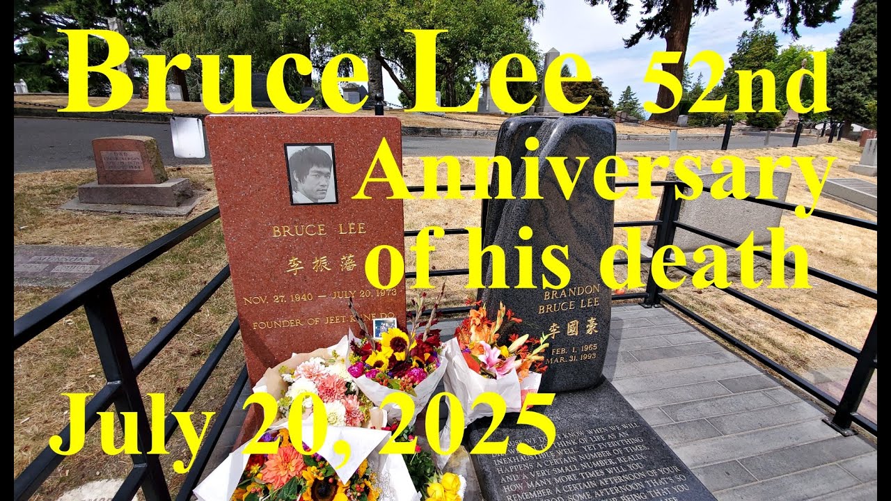 Bruce Lee 52nd Anniversary of his death, July 20, 2025 Seattle Lakeview Cemetery