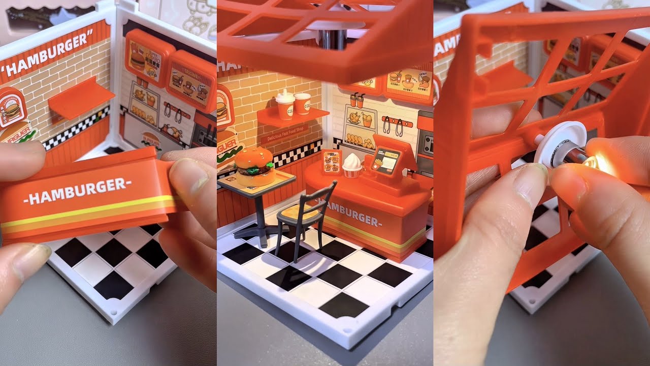 🍔ASMR🍔 Immersive Build-Your-Own Burger & Fried Chicken Shop Bricks