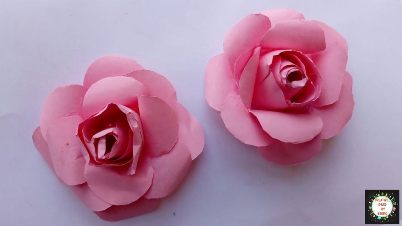 How To Make A Very Simple & Easy Paper Rose Flower - Creative Ideas By Beemo