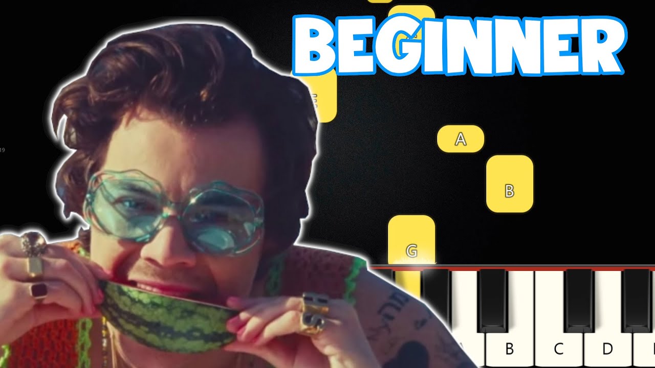 Watermelon Sugar - Harry Styles | Beginner Piano Tutorial | Easy Piano