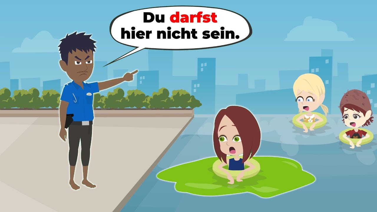 Amy hat in das öffentliche Schwimmbad gepinkelt | Deutsch lernen | Hallo Amy