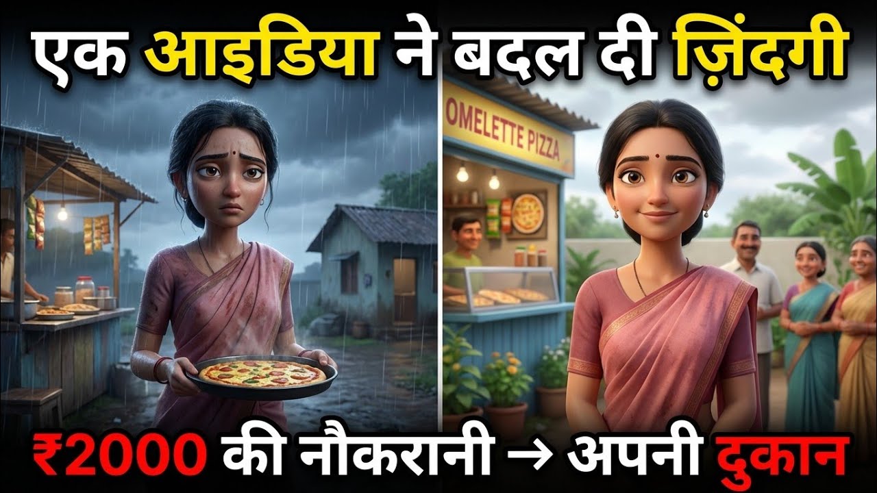 फेमस ऑमलेट पिज़्जा वाली | Omlet Pizza Wali | Hindi Kahani | Hindi Cartoon | Moral Stories | Kahaniya