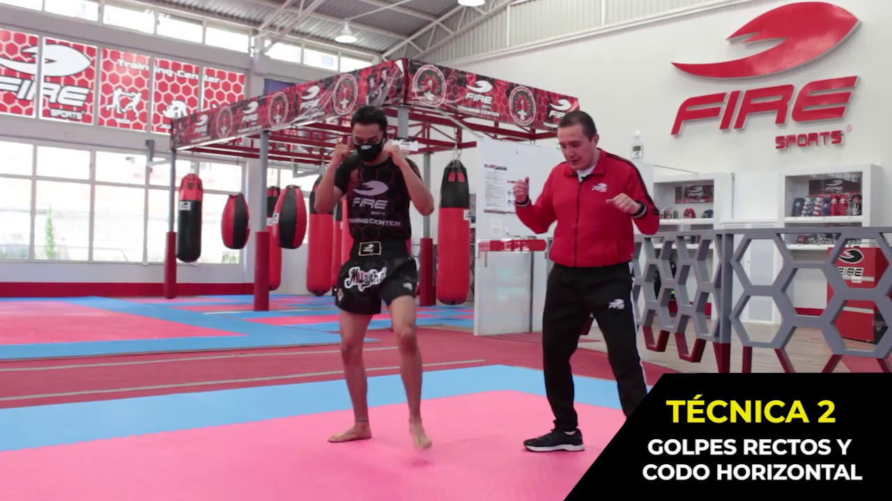 GOLPES RECTOS Y CODO HORIZONTAL, TÉCNICA 2, MUAY THAI