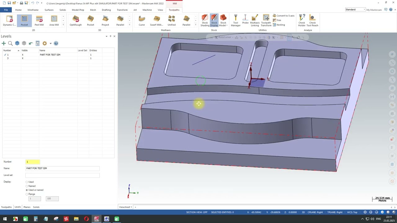 Урок 4 - Симуляция операции - Фрезерование кармана (Pocket Mill) в Fanuc 0i-MF Plus