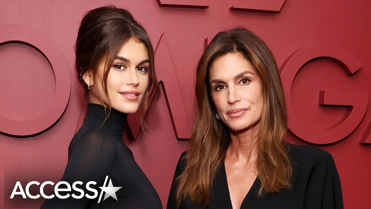 Cindy Crawford & Daughter Kaia Gerber Lookalike Twinning In Black