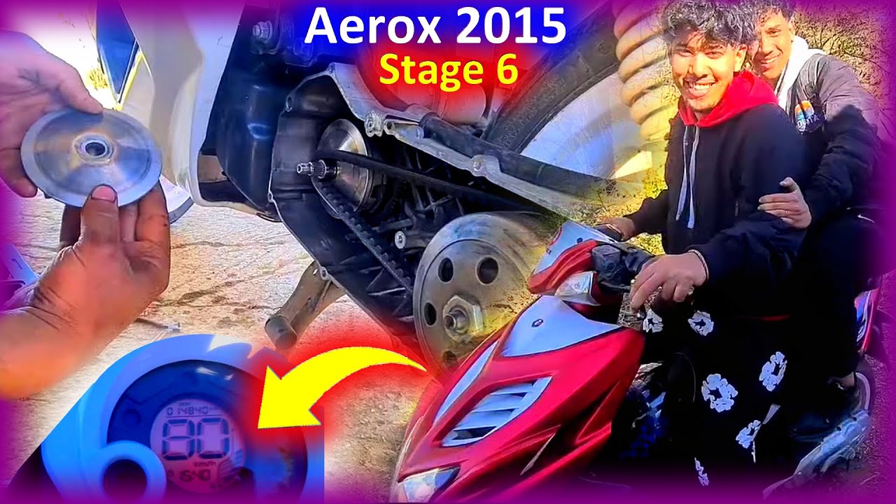 عشاق صفحة جاو عندنا من المحمدية ب Aerox 2015 مكاتفوتش 70 ورجعات كاتفوت 90 كم/س 🤯 ب  stage 6 😍