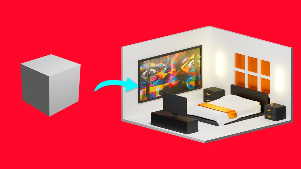 Учебное пособие по дизайну изометрической спальни в Blender 3D для начинающих