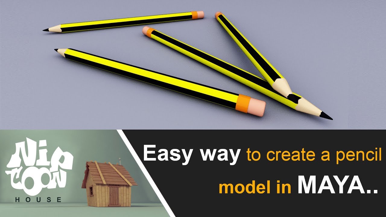 Easy way to create a pencil model in maya.