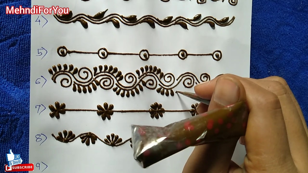 Beginners mehndi:- Simple and beautiful decorative lines for Arabic and ornamental mehndi#2
