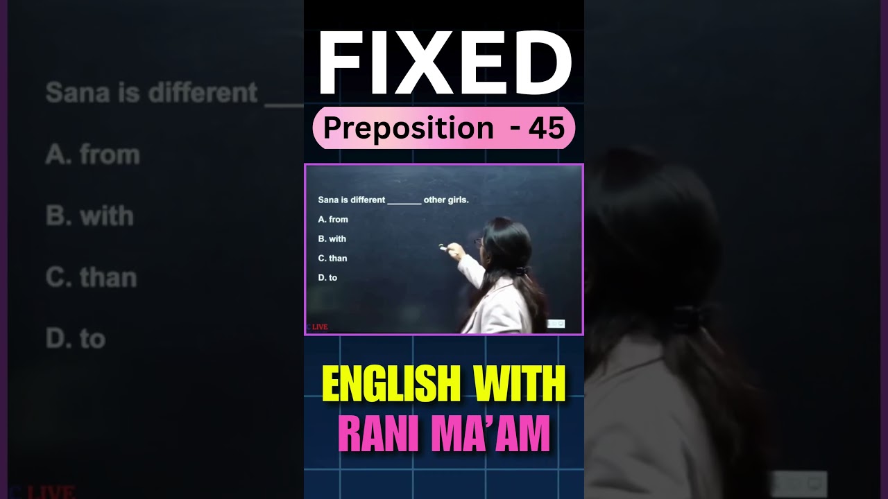 Fixed Preposition - 45 | English With Rani Ma'am