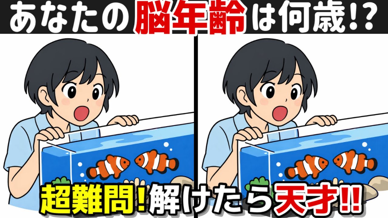 【間違い探し×脳トレ!!】脳トレで若々しく!! 間違い探しで脳トレを始めましょう！間違い探しは記憶力向上、集中力向上、認知症予防に効果的です！