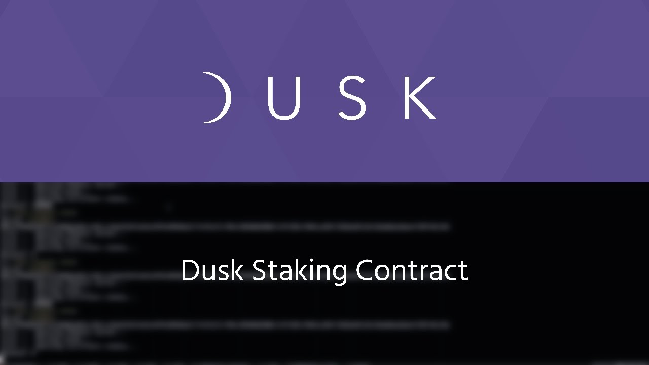 Tech Demo: Genesis Contracts - Dusk Staking Contract by Jules de Smit