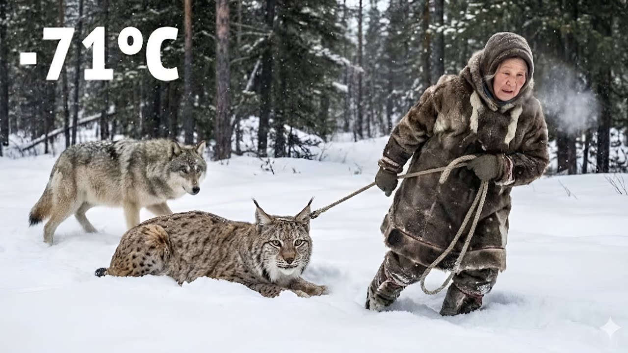 An Elderly Woman Rescues a Freezing Lynx And Her Baby in Siberia — A Heart Touching Story