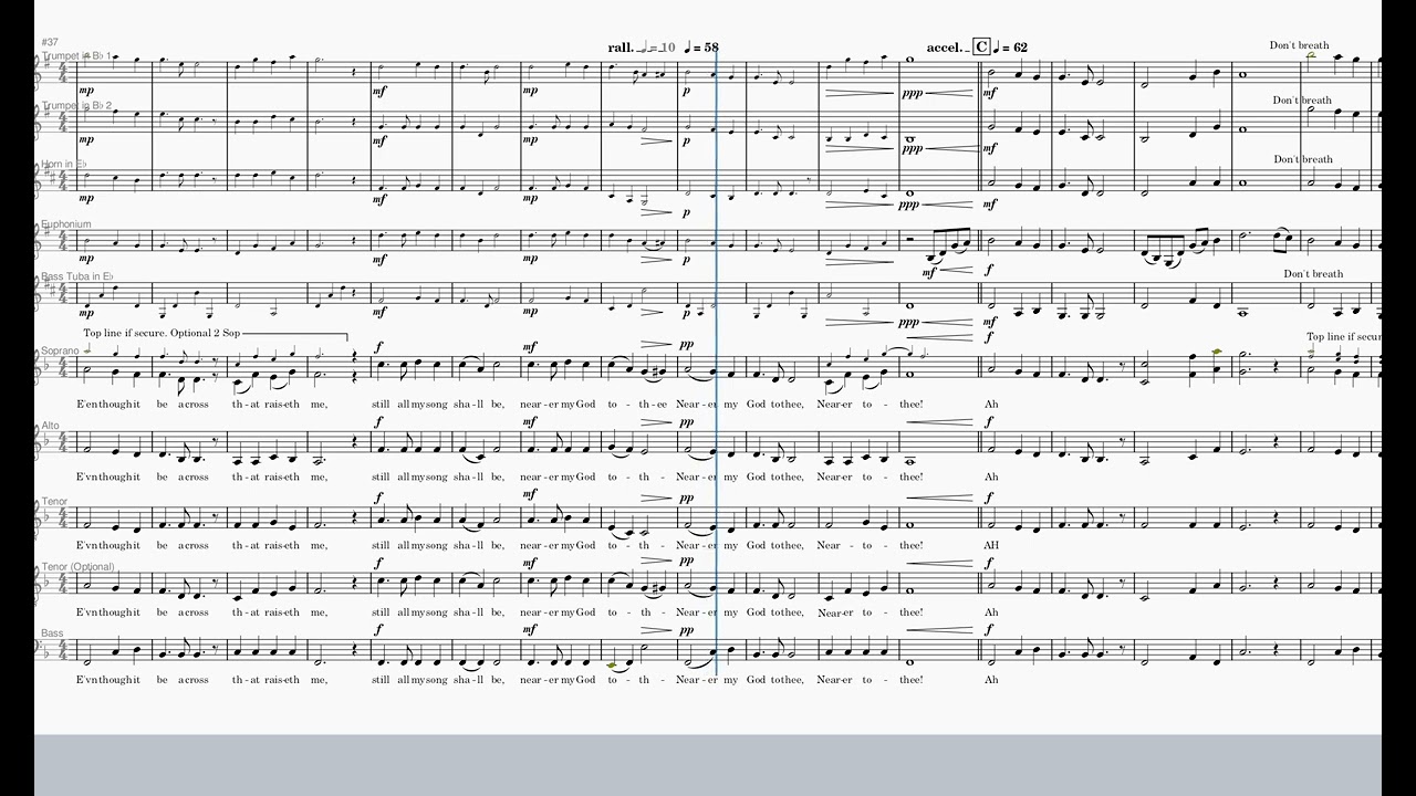 Nearer my God to thee, Titanic, Quintet & SATB, Com: S. Adams, arr: Harmer Borstall #brassquintet
