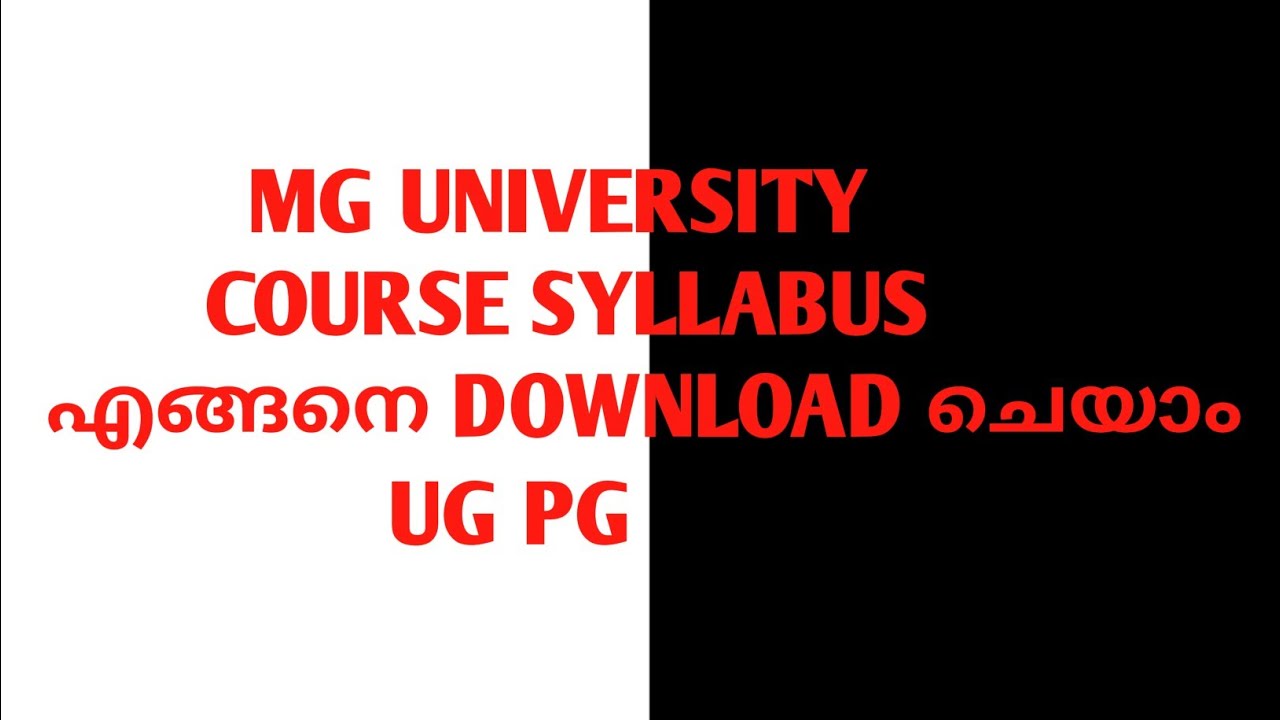 How to download course syllabus from mg university