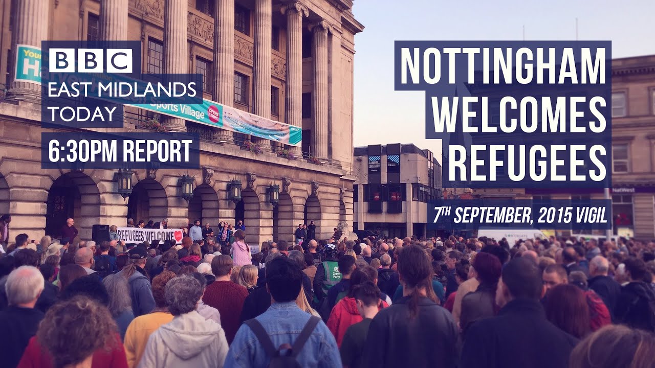 Nottingham Welcomes Refugees Vigil &mdash; BBC East Midlands Today