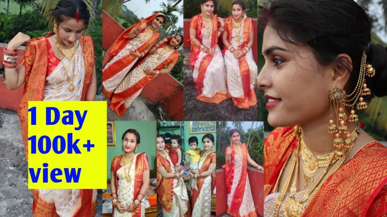 Bengali Makeup look 👩‍❤️‍👩/ Dussehra special Traditional Bengali Make-up look 💄/ radha&sraddhaodia