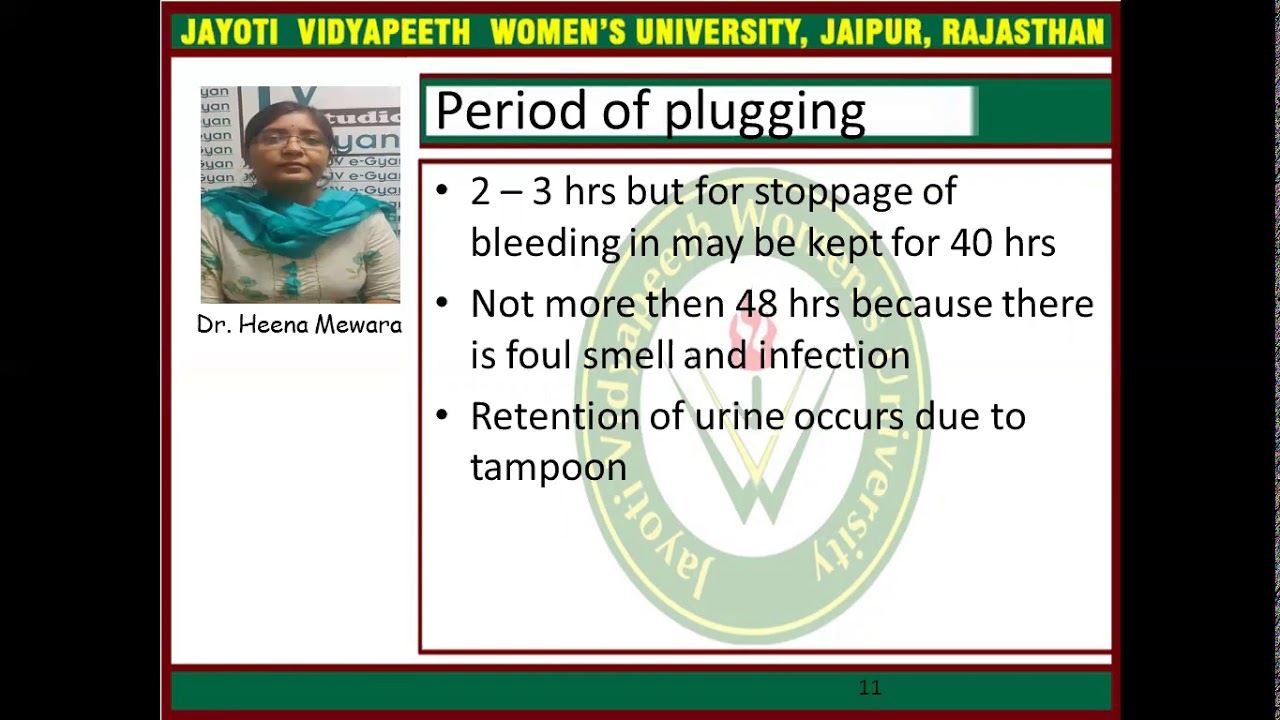 JAYOTI VIDYAPEETH-Sthanik Chikitsa (Yoni Pichu and Varti)