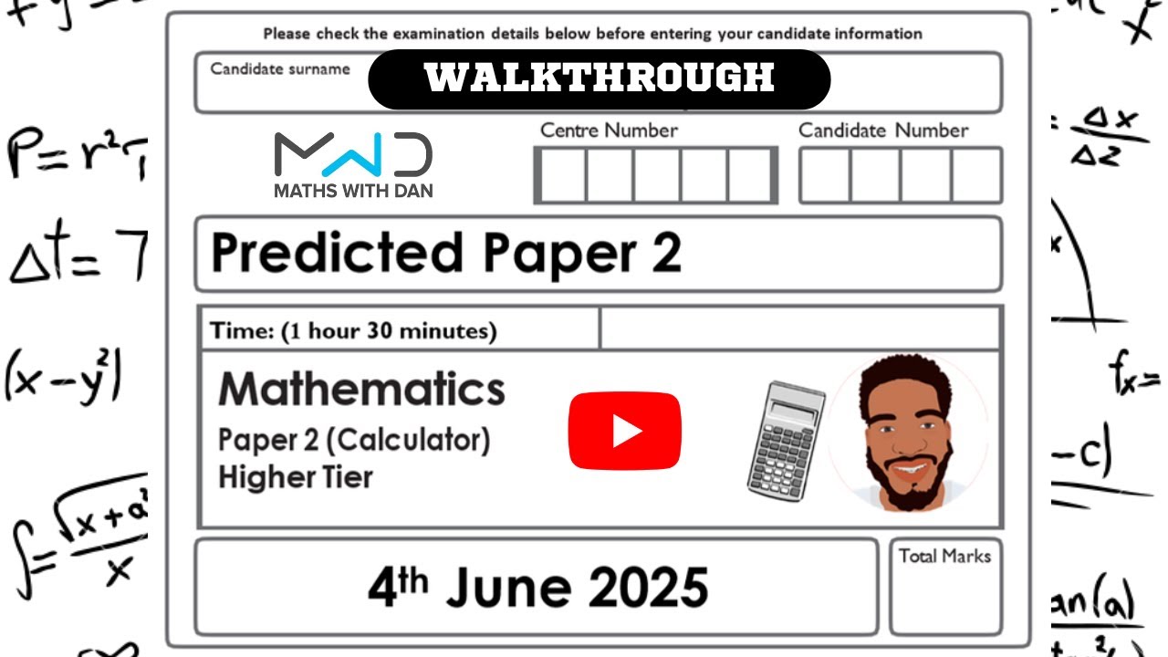 Edexcel GCSE Maths | Predicted Paper 2 | Higher Tier | June 2025 | Walkthrough | MathsWithDan
